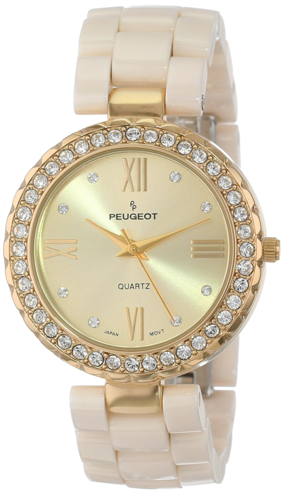 PEUGEOT 女士 陶瓷 日本石英手表 Beige medium