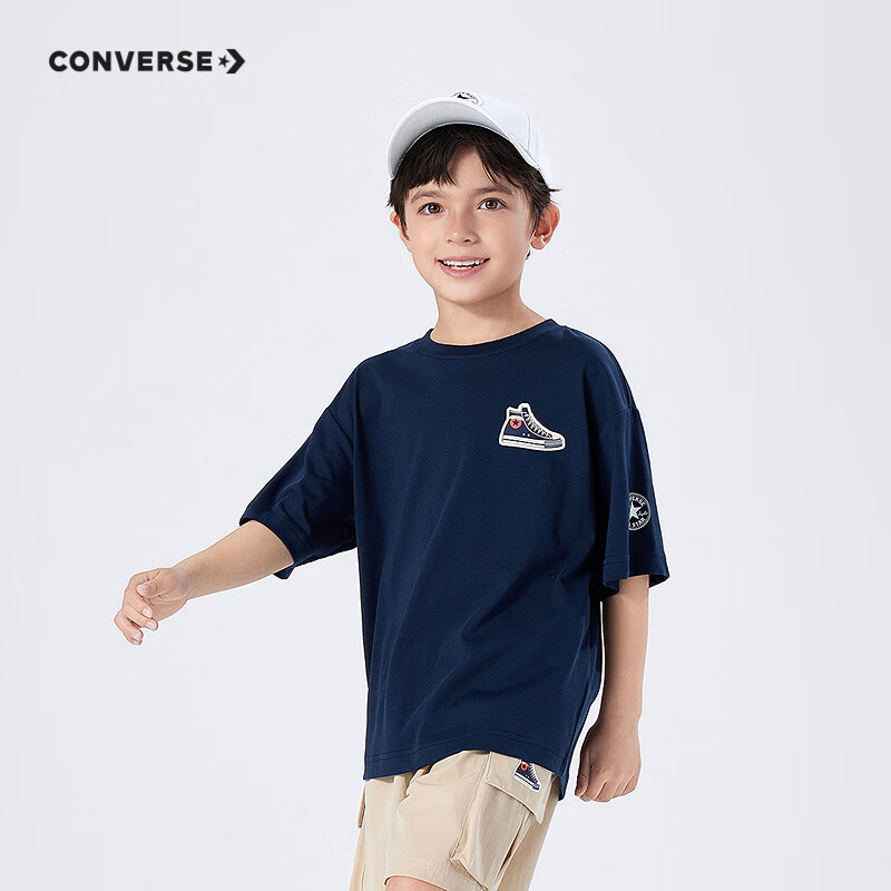 Converse 匡威童装男女童凉感短袖T恤春夏新款童趣印花儿童上衣