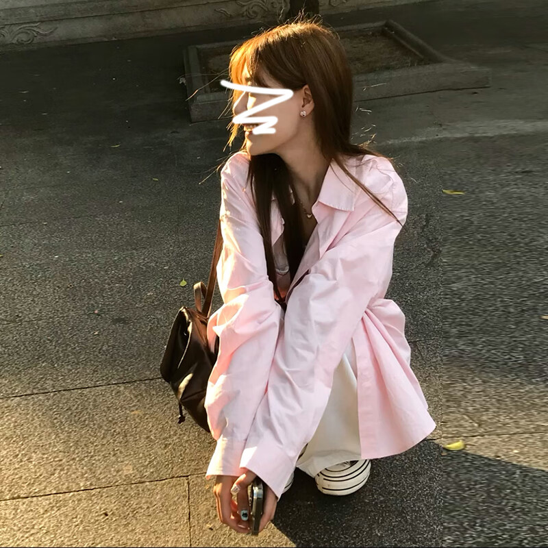 STARAITA粉色法式防晒衬衫外套女2025新款感春秋衬衣 粉色 S