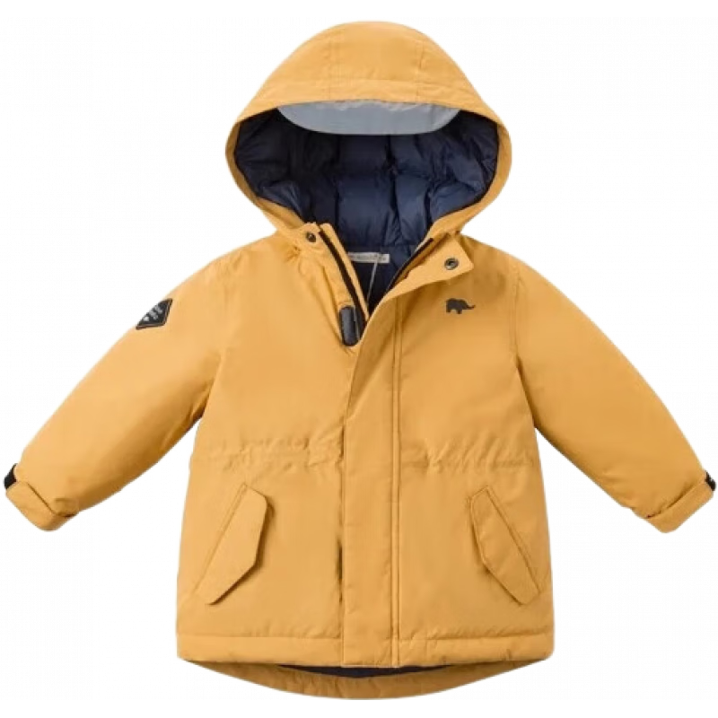 戴維貝拉（DAVE＆BELLA）女童羽絨服男童90絨保暖羽絨衣兒童冬裝幼兒新年寶寶冬季外出服 姜黃色DB16448 110 cm（建議身高100-110cm）