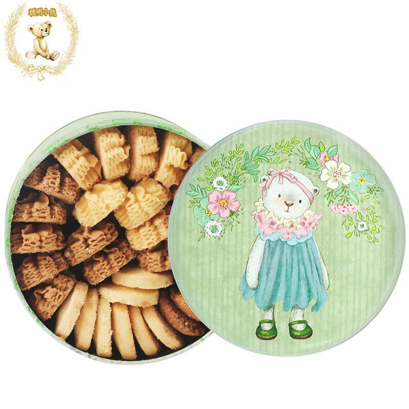 聪明小熊（Congmingxiaoxiong）香港珍妮曲奇聪明小熊曲奇手工饼干礼盒装特产进 四味曲奇320g