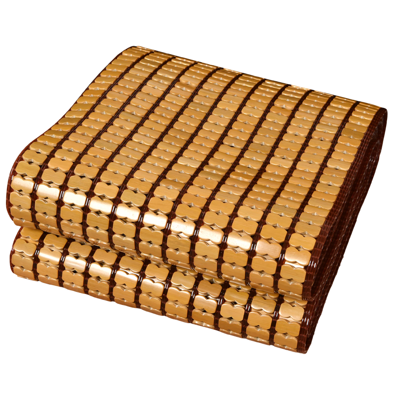 春龍麻將席竹席竹麻將涼席夏季1.2m單人床學(xué)生宿舍夏天涼席墊子可折疊 糯色經(jīng)典-帶圓點(diǎn)枕套無(wú)枕芯*1 0.9m床