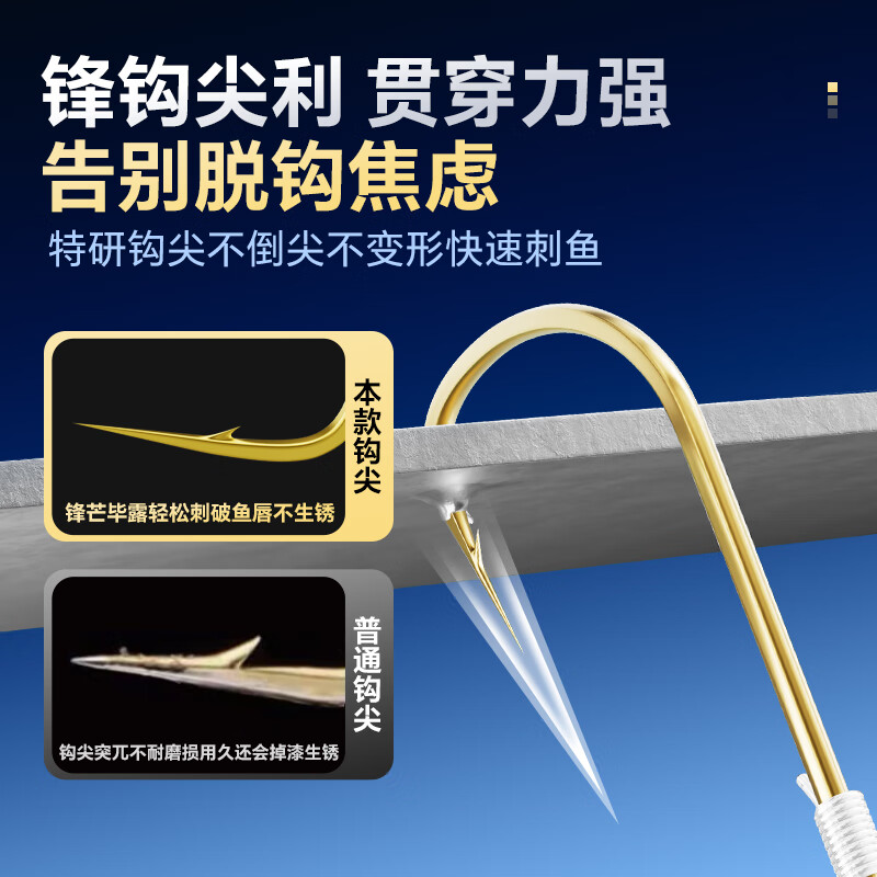 小凤仙成品子线双钩精绑鱼钩金袖强拉力主攻鲫鲤黑坑竞技高灵敏钩 金袖有刺(钩6/8 线1.2/1.5) 新款40付装