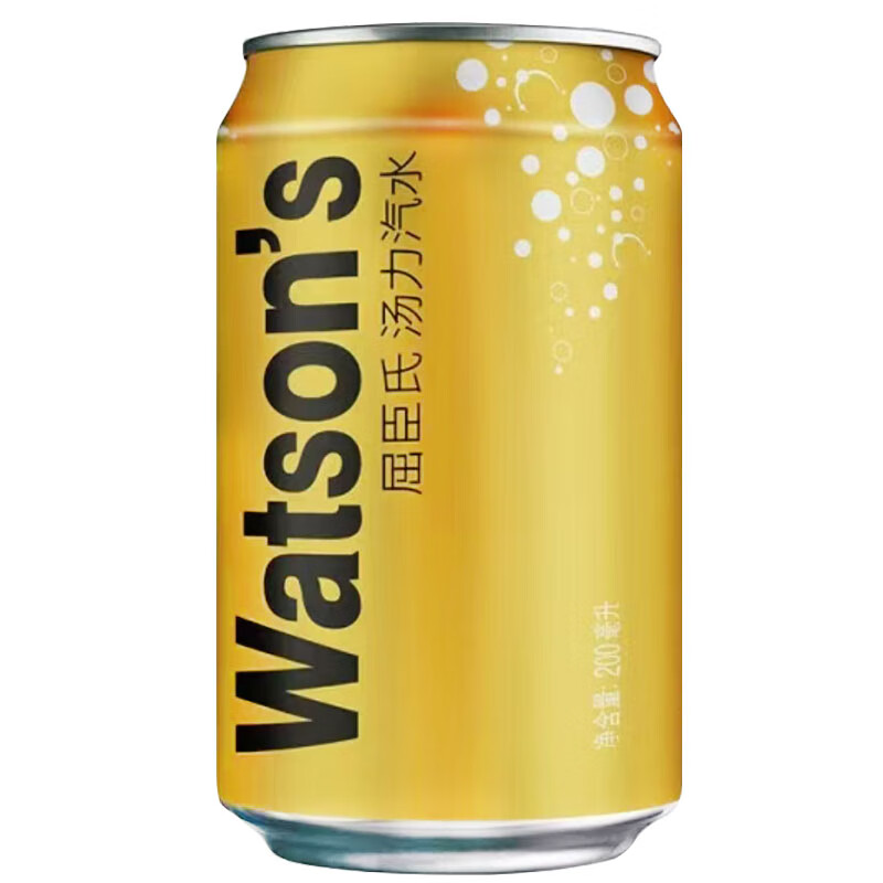 屈臣氏苏打汽水盐味迷你罐200ml小罐装多口味0脂气泡水酒吧调酒碳酸饮料 汤力8罐