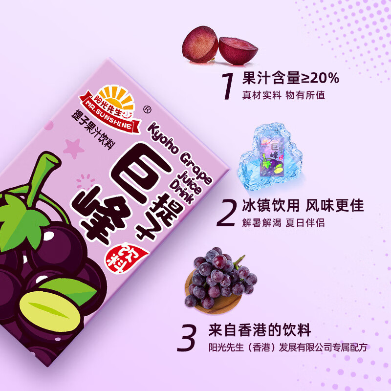 陽光先生果汁桃汁檸檬茶風(fēng)味飲料兒童豆奶早餐奶夏季飲品 芒果汁24瓶/箱