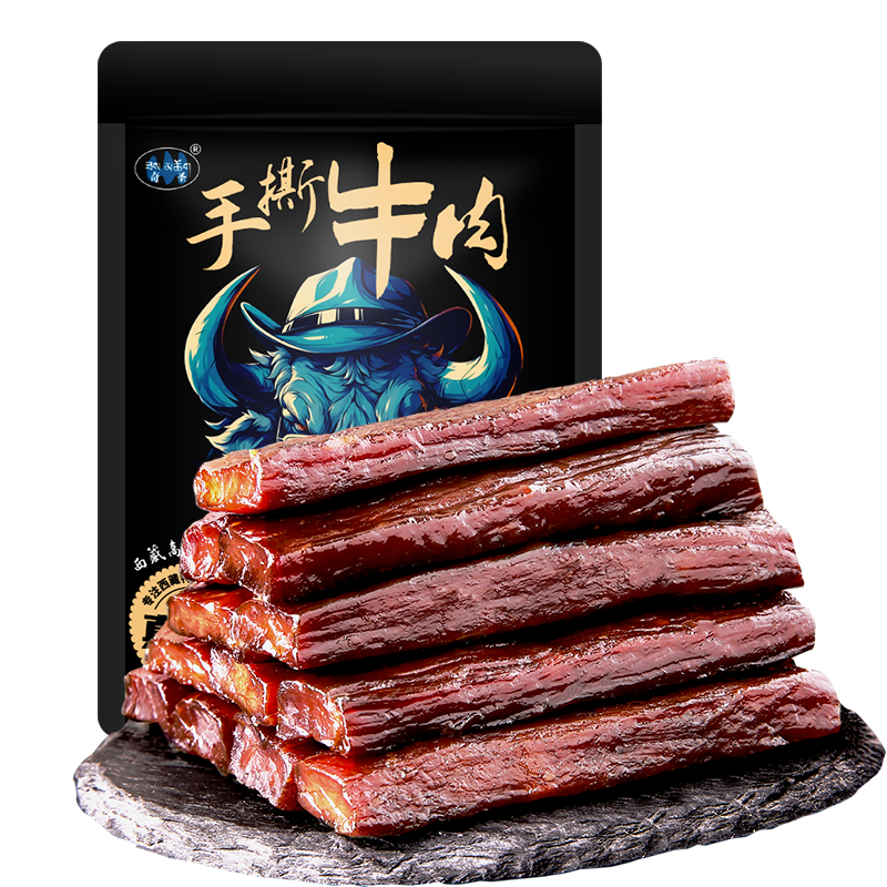 奇圣牛肉干 麻辣味500g 量販裝西藏特產(chǎn)手撕牛肉干 休閑零食 肉干肉脯