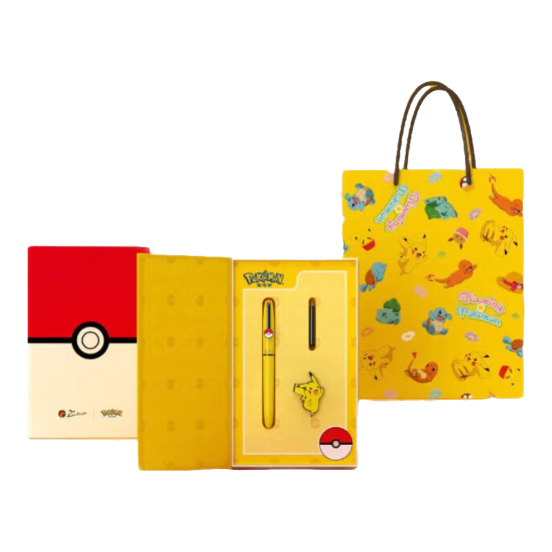 畢加索鋼筆小學(xué)生寶可夢(mèng)聯(lián)名鋼筆文具禮盒套裝書(shū)法練字墨水筆生日禮物男女兒童送禮  皮卡丘