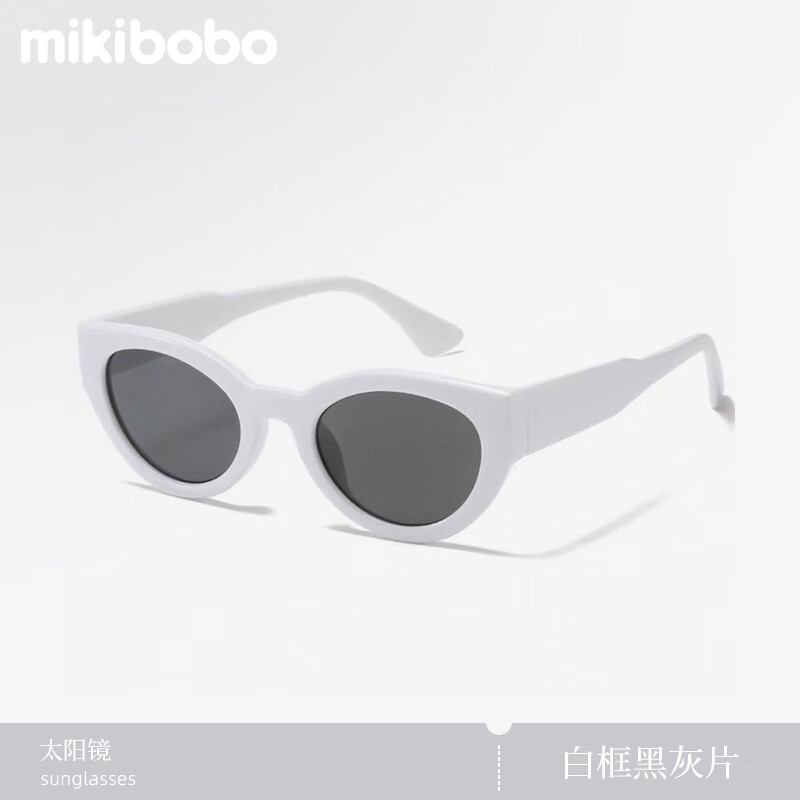 米奇啵啵猫眼太阳镜 时尚大框网红街拍 百搭造型防晒驾驶出行专用港风墨镜 C4063-白色