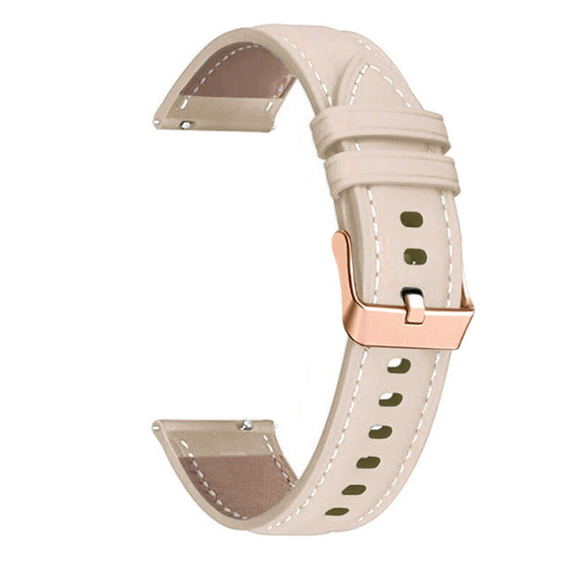 君禾雅适用于佳明Garmin Trend/Luxe/Style/Sport/Vivomove HR 皮革表带 杏色 佳明vivoactive4S