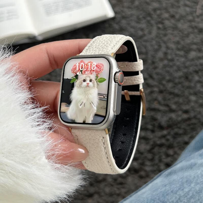 vivo手機(jī)通用watch5智能手表女打電話測血壓心率健康運(yùn)動跑步手環(huán) 荔枝紋白色【藍(lán)牙通話|多運(yùn)動模式|支付|NFC|語