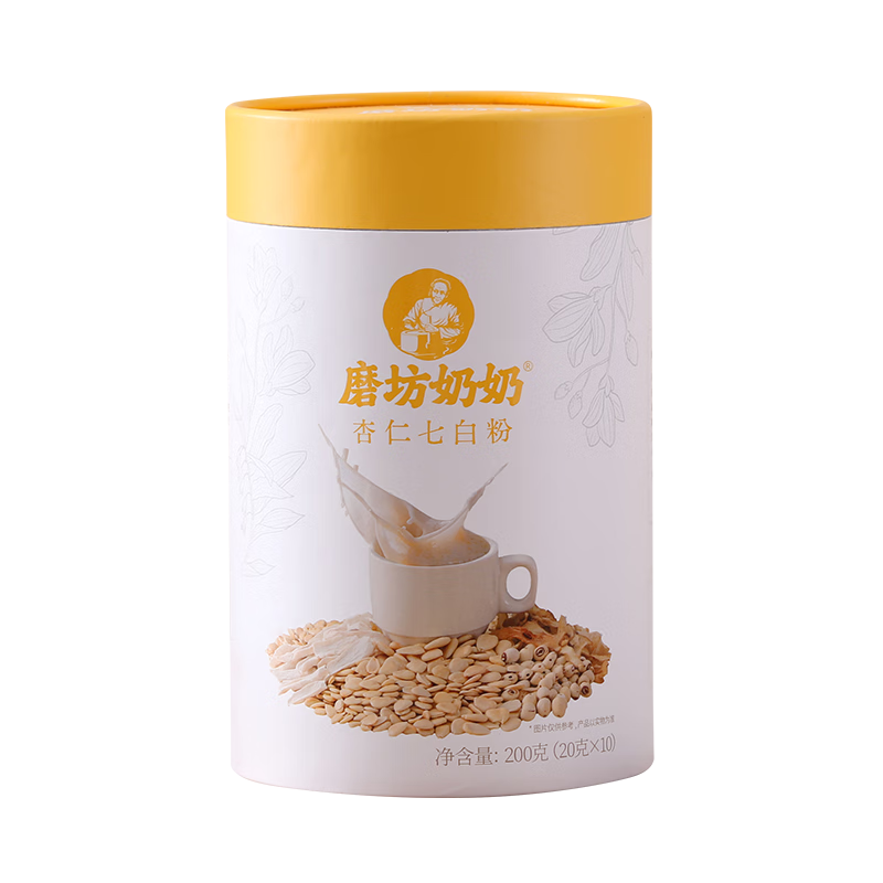 磨坊奶奶杏仁七白飲600g 無添加 配料干凈 杏仁粉山藥茯苓 養(yǎng)生早餐代餐粉
