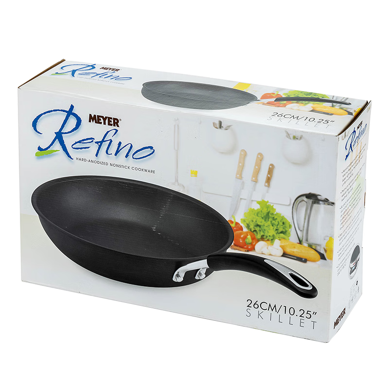 美亞（MEYER） 炒鍋不粘炒菜耐腐蝕易清洗 耐磨不粘 煎炒烹炸 家用無油煙平底 煎鍋+蓋（洗碗機可用） 26cm