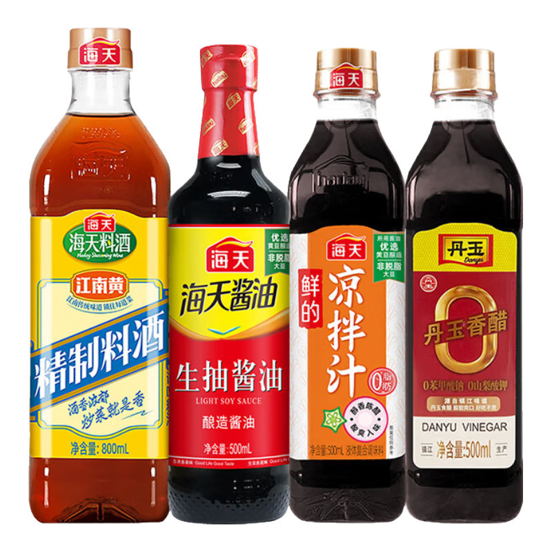 海天酸爽凉拌汁570g 凉拌菜万能调料汁 捞汁小海鲜 冷泡汁酱油调味品 0脂凉拌汁+蚝油+生抽+老抽
