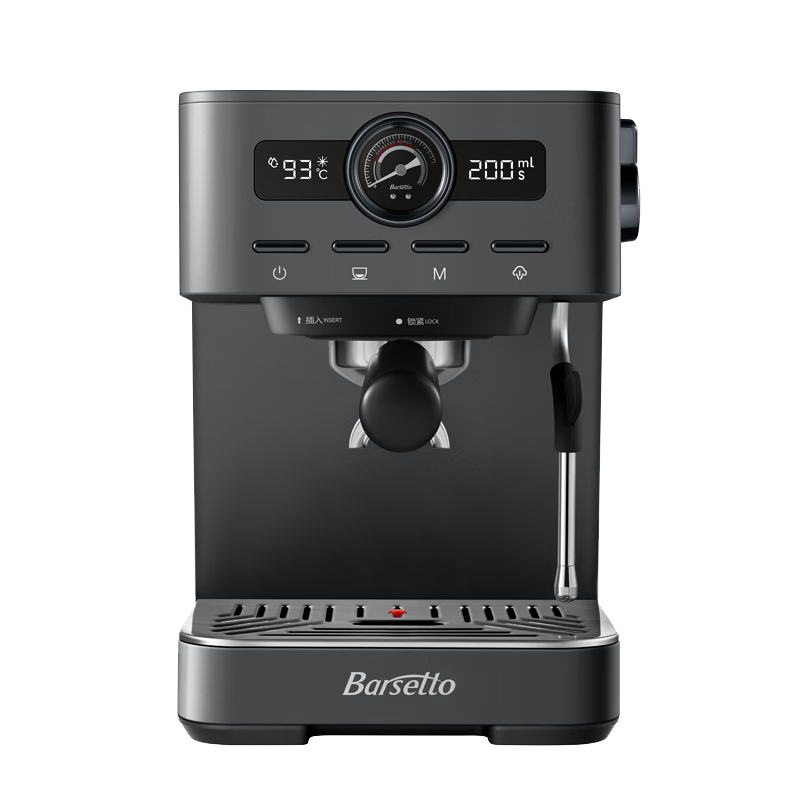 Barsetto百胜图M1C精调冷萃咖啡机冷热双萃半自动意式家用带蒸汽奶泡分体机半商用 M1C石墨黑【精调冷萃+智能三显屏】