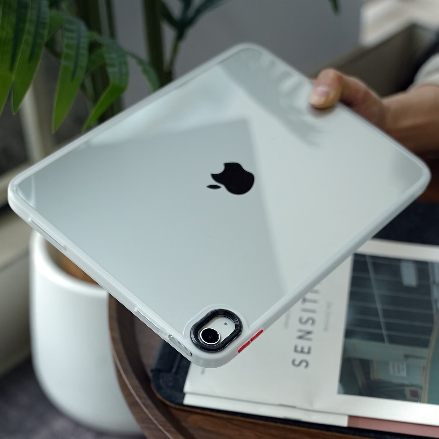 米斯登2025款ipad 11代平板電腦保護(hù)套10.9英寸簡約無蓋撞色按鍵10外殼tpu軟膠邊框+透明背板新款ins潮牌 白色【明盾撞色保護(hù)套】 iPad 11代（2025款11英寸）