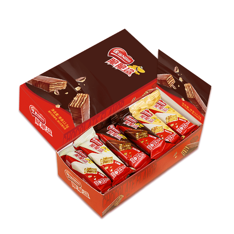 雀巢（Nestle）脆脆鲨威化饼干18条多口味混装 休闲零食 代餐零食 多种口味18条（盒装）