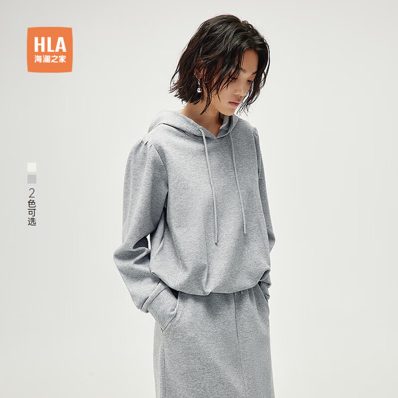 HLA海澜之家卫衣女士春季25时尚连帽宽松慵懒长袖女