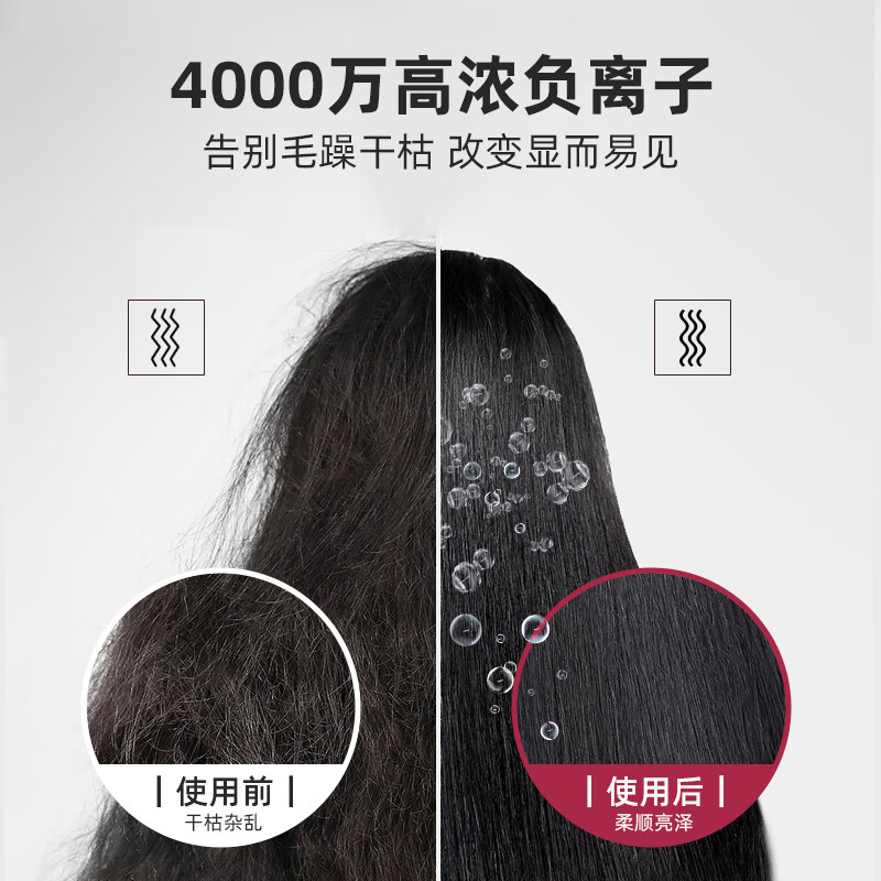 Gerllo直发梳内扣短头发蓬松神器造型梳子卷发棒两用不伤发懒人直发梳 KR-Z05S灰色 130mm