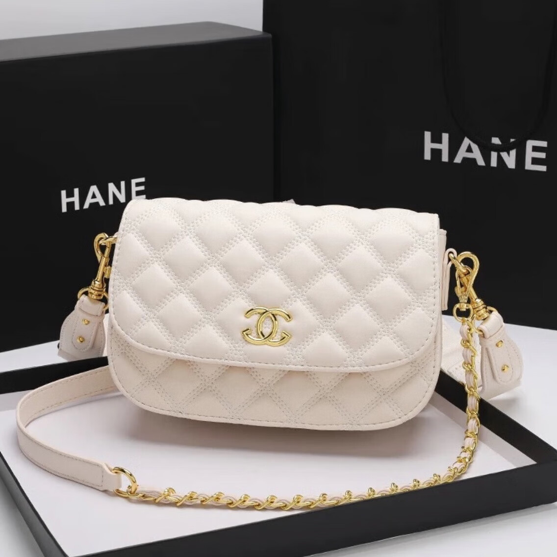 香奈小香儿包包女包新款时尚高端小香风女士单肩斜挎包百搭520情人节礼物 黑色专柜礼盒装