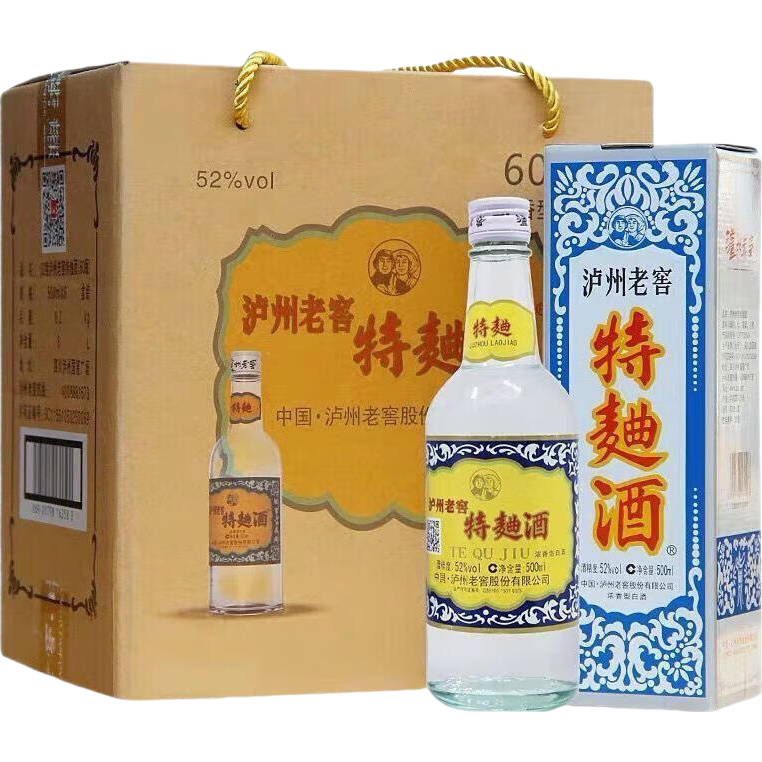 PLUS会员：LUZHOULAOJIAO 泸州老窖 特曲60 52度浓香型白酒 500ml *6