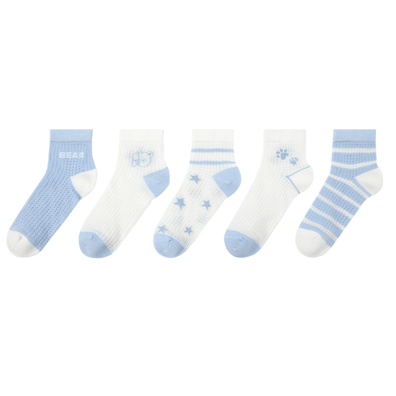 久歲伴兒童襪子男童薄款7A抑菌除臭網(wǎng)眼空調(diào)棉襪中大童休閑運動短筒襪