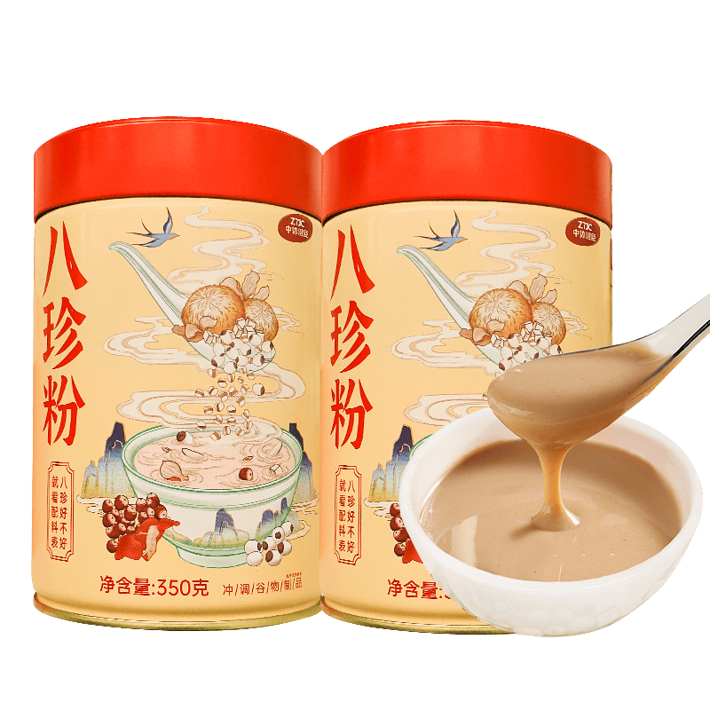 中體健臣中體健臣八珍粉山藥陳皮猴頭菇養(yǎng)胃粉早餐養(yǎng)生食品代餐粉350g 兩罐裝