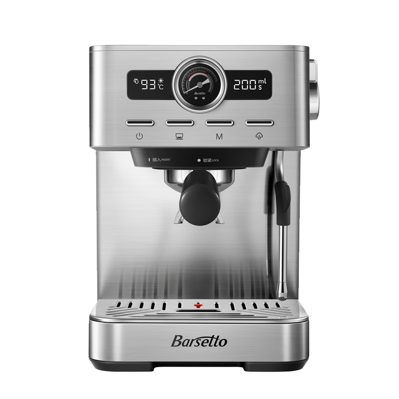 Barsetto百胜图M1C精调冷萃咖啡机冷热双萃半自动意式家用带蒸汽奶泡分体机半商用 M1C金属银【精调冷萃+智能三显屏】