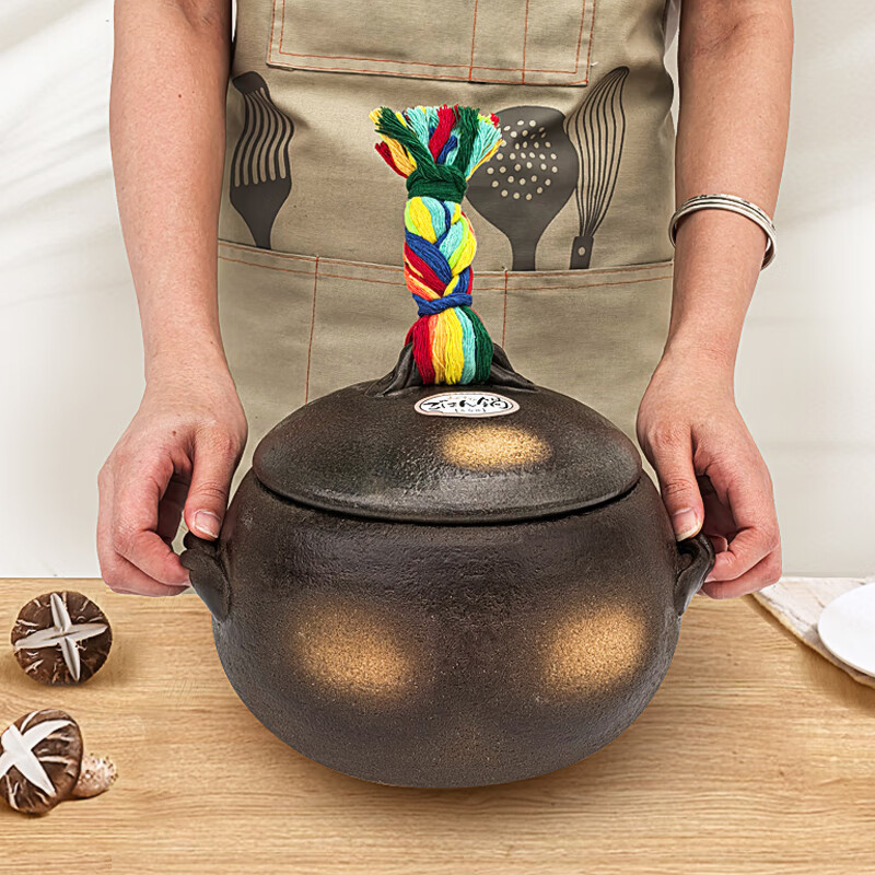 设乡味万古烧砂锅汤锅炖盅日本原装进口栗型土锅家用陶瓷锅煲仔饭燃气灶 267044 | 7合 约 4L