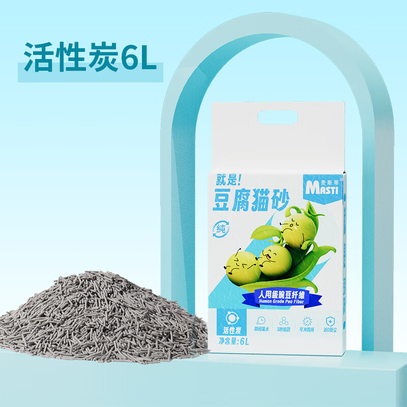 ��˹�ٶ���èɰ6L�㶹����̿����èɰ �̲�����ζ��ˮè���޳���ˮ���� 2kg ����èɰ����ʳ�ü�������̿ ����è��ͥ��4��װ