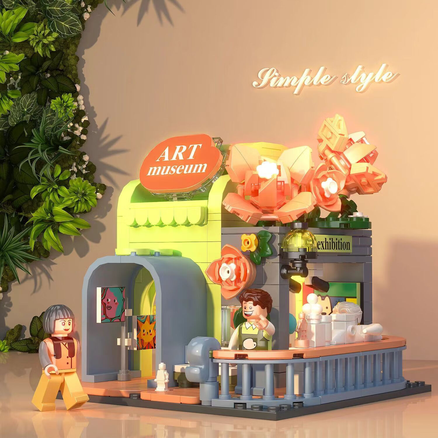 哲高鲜花店舞蹈室遇见系列街景积木玩具桌面摆件送女生礼物 遇见鲜花店【476颗粒】