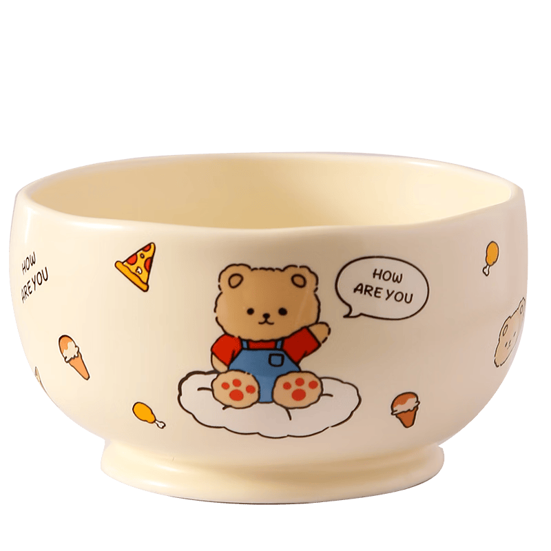 精东家【特别好看的碗】2025新款家用盘餐具儿童专属陶瓷餐具送礼套装 【奶呼呼小熊】5英寸碗