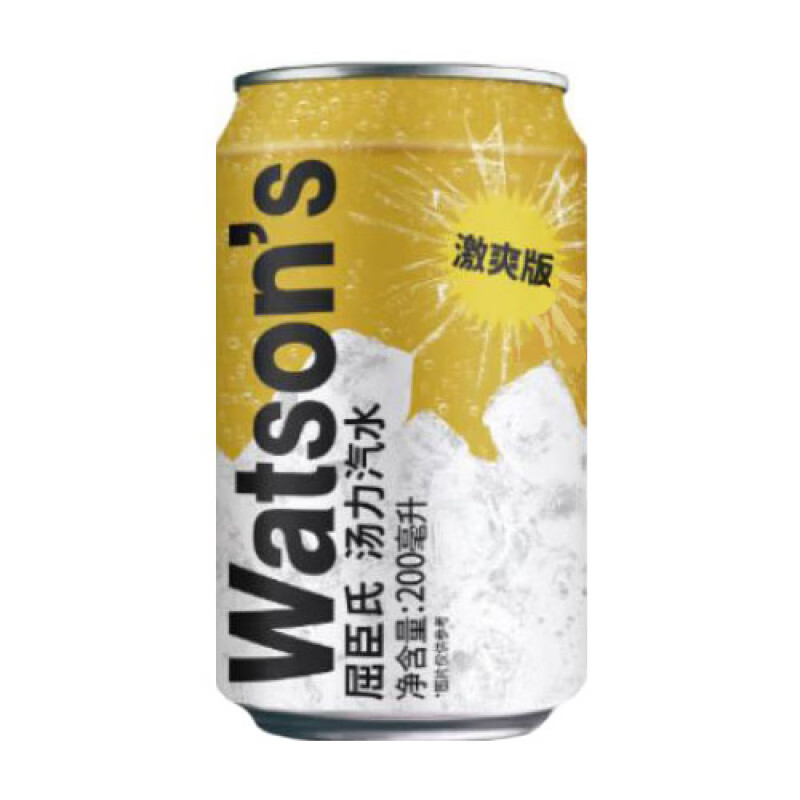 屈臣氏（Watson's）苏打汽水激爽版干姜味迷你罐混合装小罐调酒气泡饮料200ml 激爽汤力8罐装