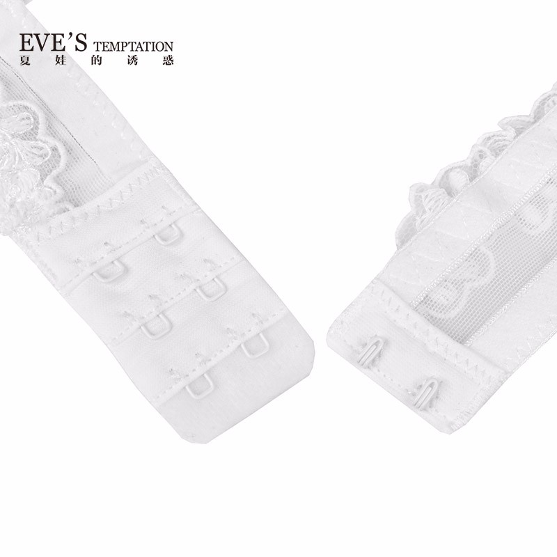 夏娃的诱惑伊甸园组无钢圈女士内衣女超薄性感蕾丝文胸刺绣大胸显小显瘦胸罩 白色 L 推荐80A/80B/80C
