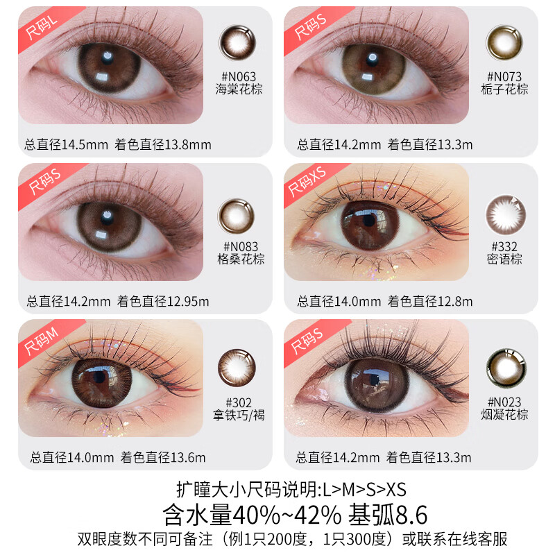Merry dollyMerrydolly韩国进口美瞳年抛2片非离子彩色近视隐形眼镜水润自然 花栗鸟棕14.0mm(2片/清润水光棕) 650度