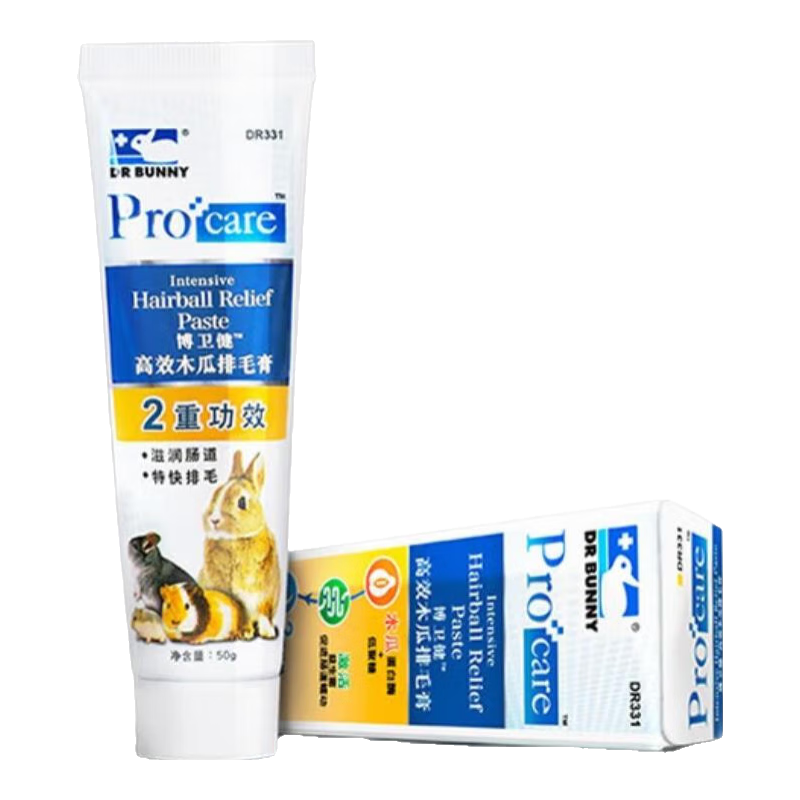 DR.BUNNY兔博士高效寵物化毛膏排毛膏 營養(yǎng)膏 木瓜丸 兔子龍貓倉鼠用 dr331高效木瓜化毛膏50g
