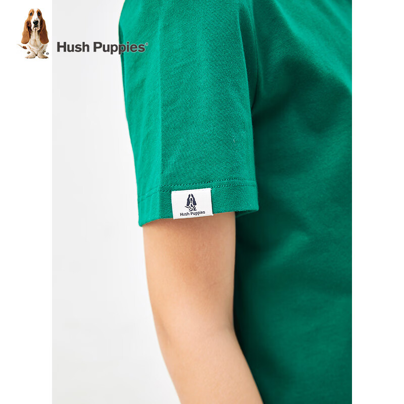 暇步士(Hush Puppies)【经典款】童装儿童男女大童夏季轻薄舒适青春活力马卡龙色系短袖 松叶绿 150