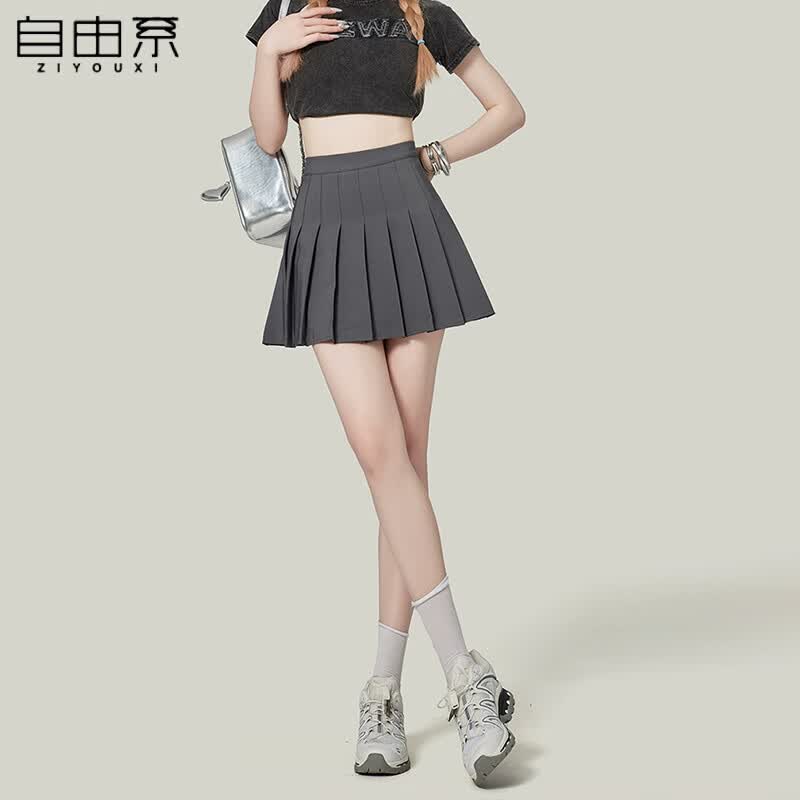 自由系百褶裙女小个子高腰显瘦防走光西装短裙2026新款夏季包臀半身裙