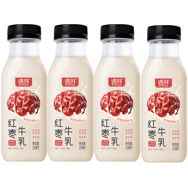 新希望遇鲜鲜果奶红枣牛奶255mL*4瓶纯净天然【新品上市】