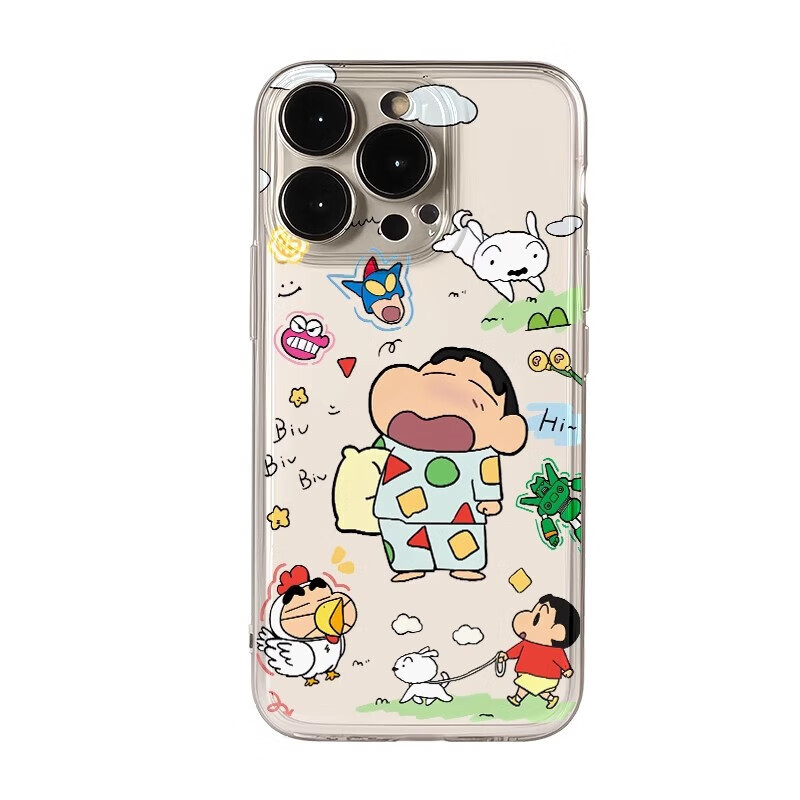 步英遛狗小新适用苹果16promax手机壳iphone15新款mate60透明14红米note13防摔k70小米华为pura70软壳 【睡衣遛狗小新】太空壳 其他型号请备注