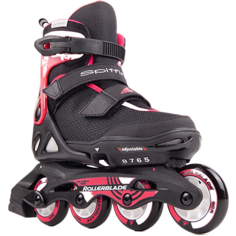 Rollerblade輪滑鞋兒童溜冰鞋男孩女童初學(xué)直排輪滑鞋可調節 黑色/粉色 S 碼(28-32碼)/(17.5-20.5cm)