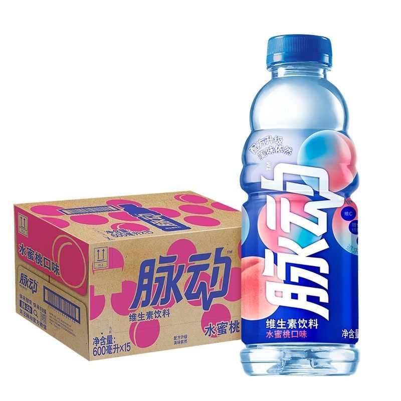 脈動(dòng)600ml*15瓶整箱青檸桃子芒果味低糖0糖0脂補(bǔ)水維生素功能飲料 桃子口味600ml*15瓶【整箱】