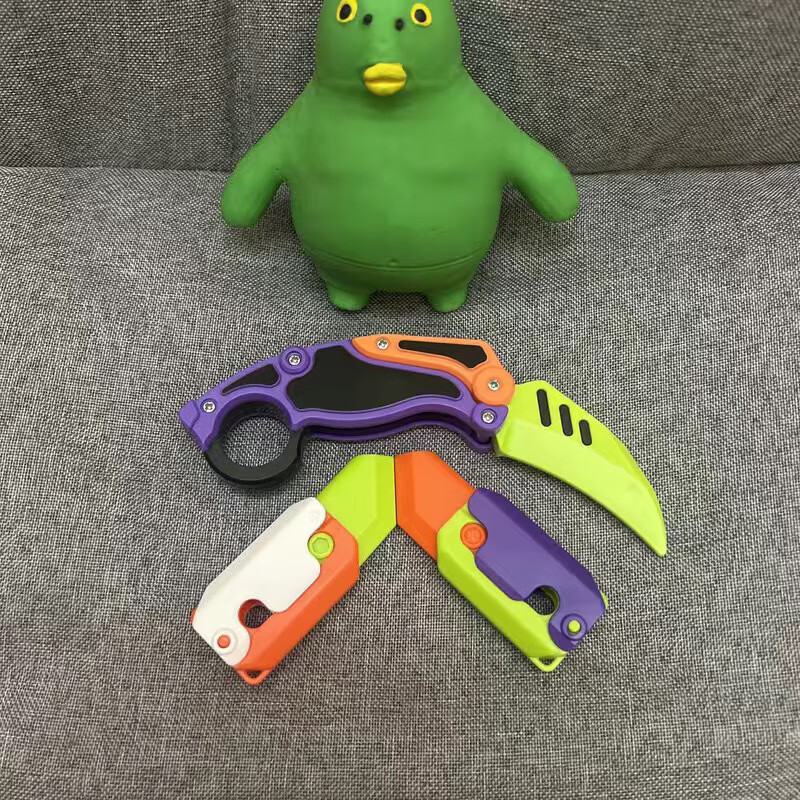 恋卡侬3d打印爪子刀直跳迷你罗卜刀塑料网红解压重力萝卜刀推牌小玩具 1高品质爪子刀(买1赠2)#