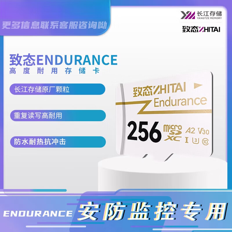 致态（ZhiTai）长江存储 256G Endurance 行车记录仪存储卡TF内存卡 白色 64GB