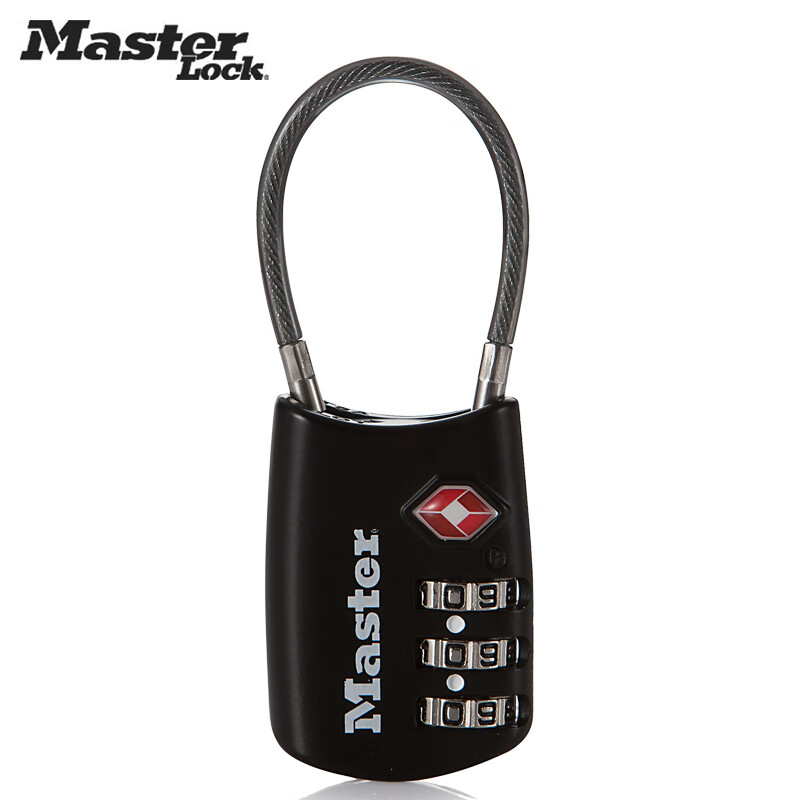 瑪斯特（Master Lock）密碼鎖小型 掛鎖拉桿行李箱小鎖防盜鎖旅行TSA海關(guān)鎖D 4688N黑色(簡裝)