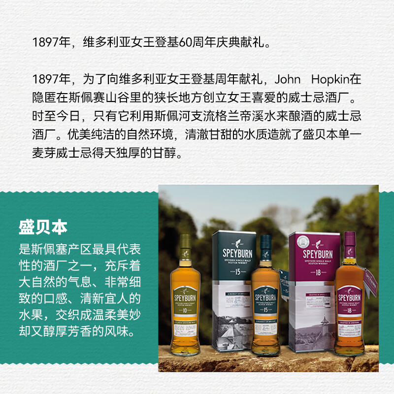 盛贝本单一麦芽苏格兰威士忌 原瓶进口+高端礼盒 波本桶雪莉桶 品牌直发 盛贝本朗姆桶 700ml 1瓶