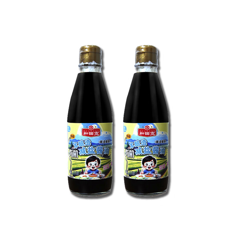 和田宽和田宽牌有机本酿造特级无添加剂低减盐酱油儿童酱油拌饭版面烹饪 减盐儿童酱油300ml*2瓶