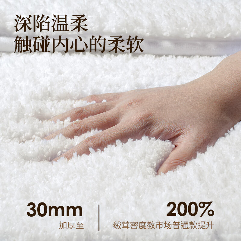 慕力卫生间地垫厕所防滑地毯洗手间垫子浴室吸水门垫浴缸擦脚垫 长棉绒浴室垫-全包加背极简咖 60x90cm
