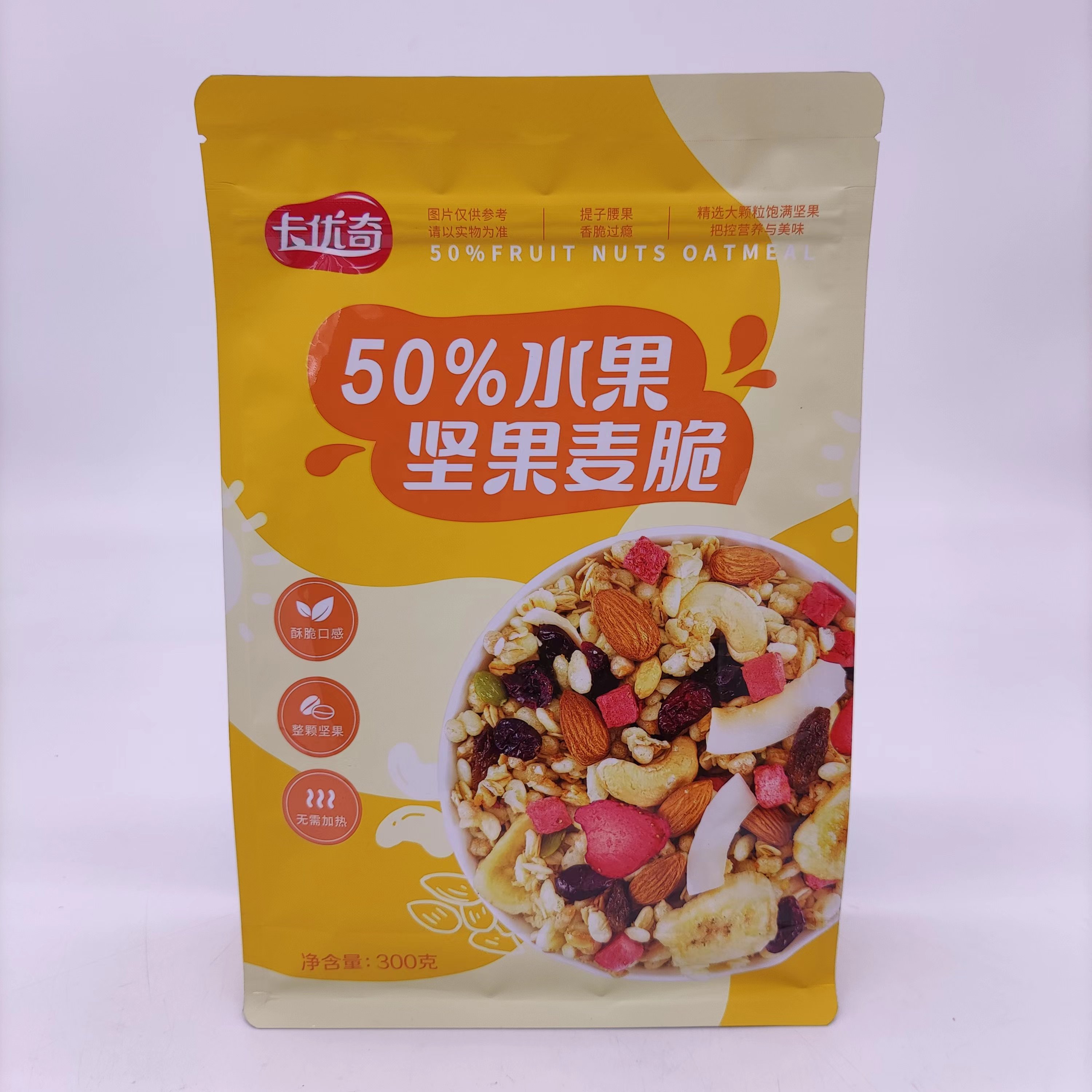 智力卡優(yōu)奇水果堅果麥脆300g袋裝酸奶果粒麥脆干吃燕麥片零食袋裝 水果堅果麥脆300g*1袋