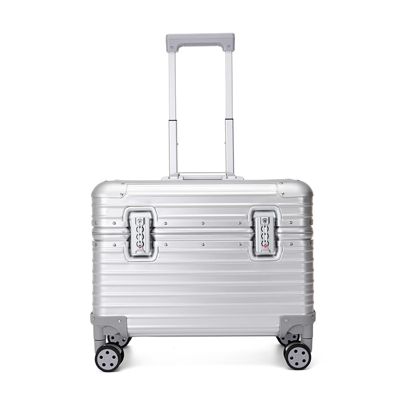 Walker Shop轻奢铝镁合金行李箱上开口摄影箱相机箱设备器材登机箱旅行拉杆箱 银色【送内胆包】 20英寸