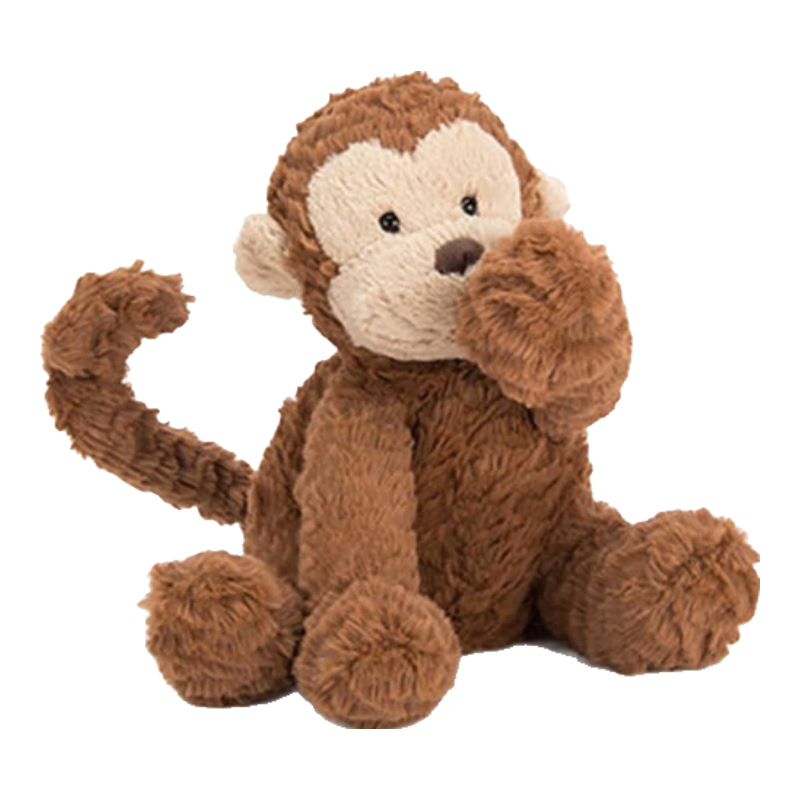 Jellycat英國波浪毛猴子萌寵毛絨玩具送禮物安撫寶寶玩偶兒童公仔生日禮物 波浪毛猴子+禮盒禮袋 23cm贈送防塵袋